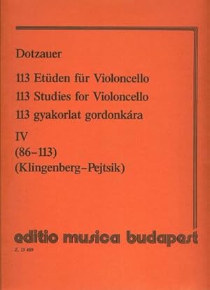 Bild des Verkufers fr 113 Studies vol.4 (nos.86-113) for cello zum Verkauf von Smartbuy