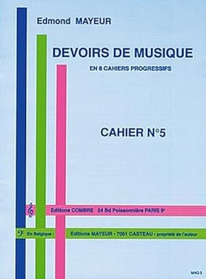 Seller image for MAYEUR EdmondDevoirs de musique cahier 5 : formation musicale Partition for sale by Smartbuy