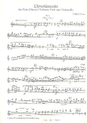 Bild des Verkufers fr DivertimentoFr Flte (Oboe), 2 Violinen, Viola und Violoncello : Flte (Oboe) zum Verkauf von Smartbuy