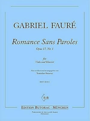 Seller image for Romance sans paroles op.17,3fr Viola und Klavier for sale by Smartbuy