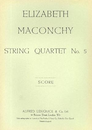 Imagen del vendedor de String Quartet no.5 : score a la venta por Smartbuy