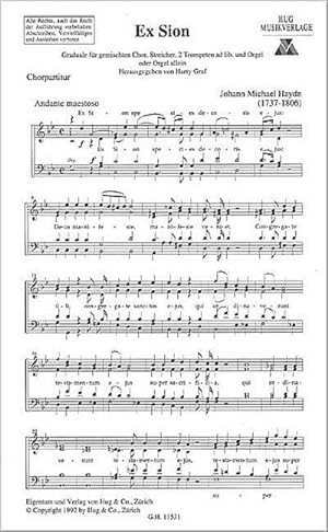 Bild des Verkufers fr Haydn, Johann MichaelEx Sion (Graduale) : gemischter Chor zum Verkauf von Smartbuy