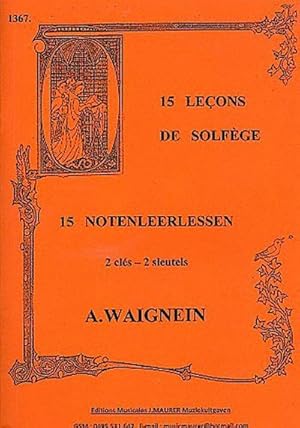 Image du vendeur pour 15 Lecons de solfge (2 cls)pour chant/instrument et piano : accompagnement de piano mis en vente par Smartbuy