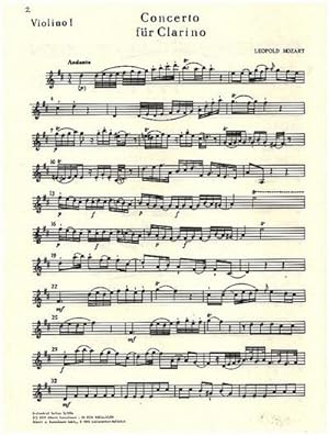 Bild des Verkufers fr Konzert D-Durfr Trompete in D und Orchester : Violine 1 zum Verkauf von Smartbuy