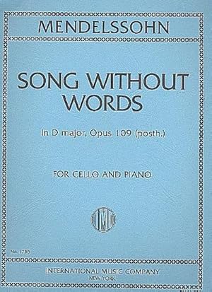 Seller image for Song without Words D major op.109for cello and piano for sale by Smartbuy