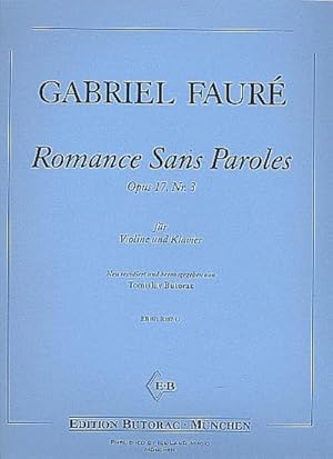 Bild des Verkufers fr Romance Sans Paroles op.17,3 frVioline (Flte) und Klavier zum Verkauf von Smartbuy