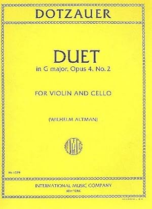 Bild des Verkufers fr Duet G major op.4,2for violin and cello : ALTMANN, ED zum Verkauf von Smartbuy