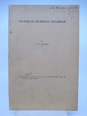 Studies in Hurrian Grammar (Volume 59, Number 3)
