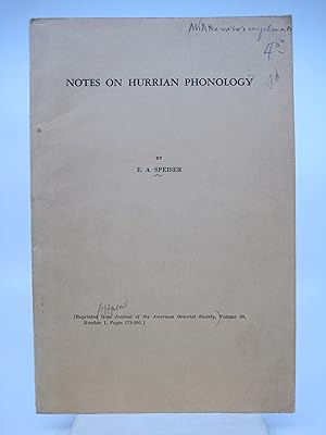 Notes on Hurrian Phonology (Volume 58, Number 1)