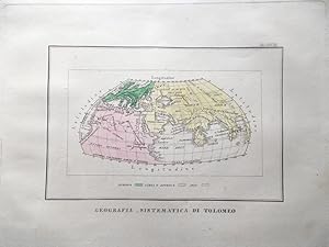 Stampa Antica Originale Geografia Sistematica di Tolomeo del 1835-1845