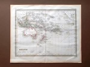 Mappa Antica Originale a Colori Oceania del 1842