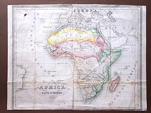 Mappa Antica Originale a Colori Africa - Mappa d'Insieme periodo 1835-1845