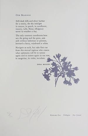 Image du vendeur pour Our Bearings (Signed Broadside Poem) mis en vente par Derringer Books, Member ABAA