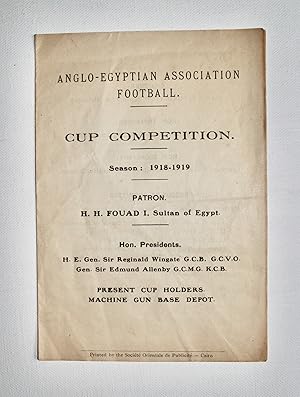 Seller image for Anglo-Egyptian Association Football - Cup Competition - Season: 1918-1919. for sale by Dendera