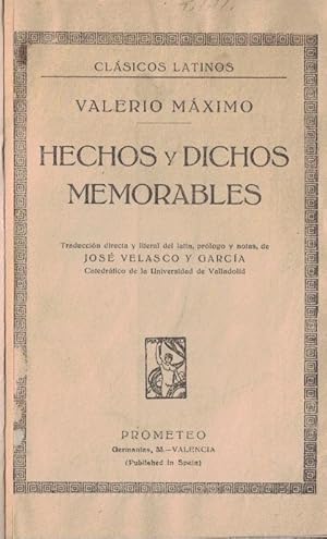 Imagen del vendedor de HECHOS Y DICHOS MEMORABLES a la venta por Librera Torren de Rueda