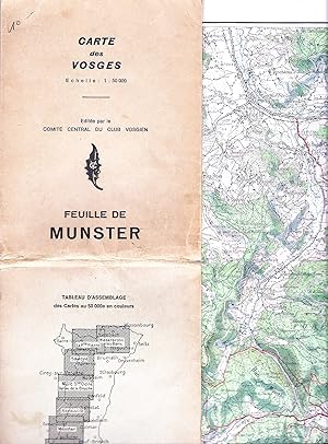 Bild des Verkufers fr Carte des Vosges; Feuille de Munster; Echelle 1:50 000 zum Verkauf von Bcherhandel-im-Netz/Versandantiquariat