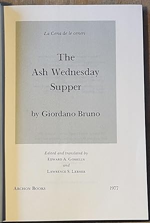 Immagine del venditore per The Ash Wednesday Supper / La cena de le ceneri venduto da Nighttown Books