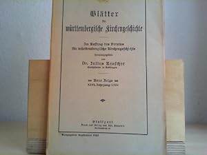 Seller image for Bltter fr wrttembergische Kirchengeschichte. Neue Folge. 26. Jahrgang 1922. Heft 3/4. for sale by Antiquariat im Schloss