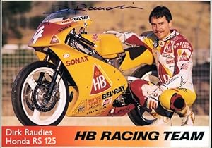Ansichtskarte / Postkarte Dirk Raudies, Honda Motorrad, HB Racing Team, Portrait, Autogramm