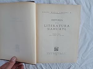 Seller image for Historia de la Literatura Nhuatl. Primera pare (Etapa autnoma: de C. 1430 a 1521). for sale by Librera "Franz Kafka" Mxico.