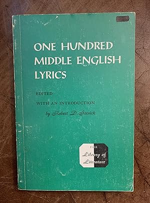 Seller image for One Hundred Middle English Lyrics for sale by Three Geese in Flight Celtic Books