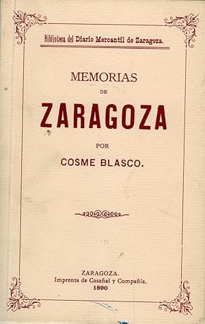 Imagen del vendedor de MEMORIAS DE ZARAGOZA a la venta por Librera Pramo