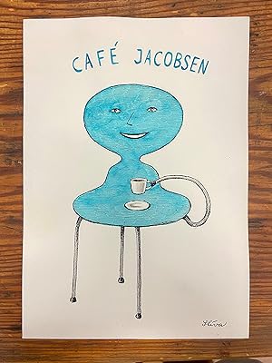 Seller image for JIRI SLIVA: CAFE JACOBSEN - Original lithograph signed by the artist, 30 x 21 cm LITHOGRAPH for sale by ART...on paper - 20th Century Art Books