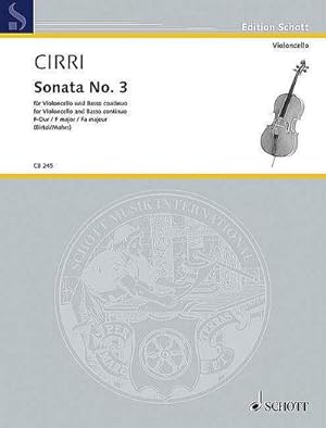 Bild des Verkufers fr Sonata No. 3 F-Dur: Violoncello und Basso continuo. (Edition Schott) zum Verkauf von AHA-BUCH