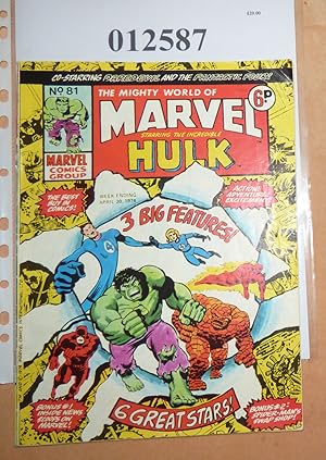 Bild des Verkufers fr THE MIGHTY WORLD OF MARVEL Starring The Incredible HULK co-starring DAREDEVIL and THE FANTASTIC FOUR No. 81 zum Verkauf von Portman Rare Books