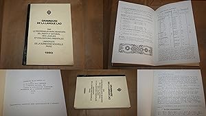 Grammaire de la Langue LAO (LAOTIEN). - Par le Professeur Marc Reinhorn de l'Institut National de...