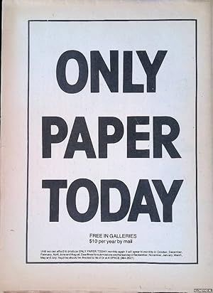 Imagen del vendedor de Only Paper Today: Volume 3, Number 4, March/April 1976: Bi-monthly periodical about art in Ontario. a la venta por Klondyke