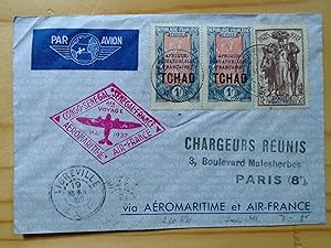 CONGO-SENEGAL, SENEGAL-FRANCE, AEROMARITIME, AIR-FRANCE; VIA AÉROMARITIME ET AIR-FRANCE, MAI 1937...