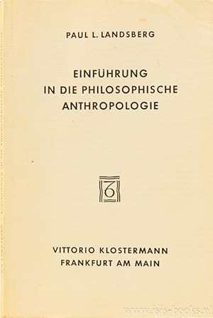 Bild des Verkufers fr Einfhrung in die philosophische Anthropologie. zum Verkauf von Antiquariaat Isis