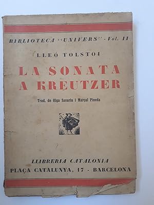 Imagen del vendedor de LA SONATA A KREUTZER - BIBLIOTECA UNIVERS VOL II (CATALN). a la venta por ConcreteAbstract