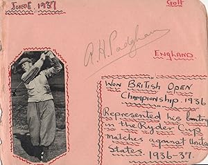 Alf Padgham British 1936 Open Golf Champion Old Hand Signed Autograph