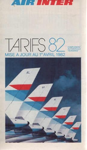 Air Inter Tarifs 82 mise a jour au 1er Avril 1982