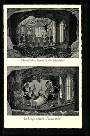 Bild des Verkufers fr Ansichtskarte Bad Sachsa / Harz, Mrchengrund, Mrchenspiel Schneewittchen und die sieben Zwerge zum Verkauf von Bartko-Reher