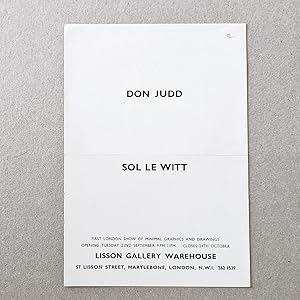 DON JUDD · SOL LE WITT