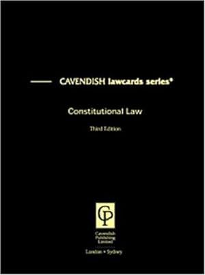 Image du vendeur pour Cavendish: Constitutional Lawcards mis en vente par WeBuyBooks
