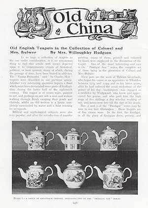 Immagine del venditore per Old English Teapots in the Collection of Col. and Mrs Bulwer. An original article from The Connoisseur, 1921. venduto da Cosmo Books