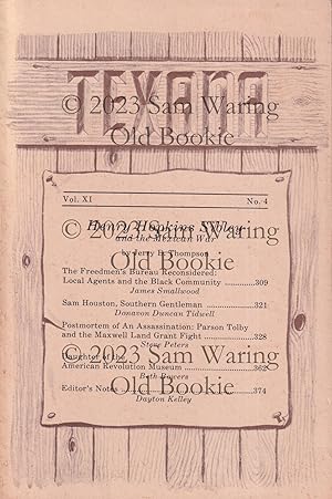 Image du vendeur pour Texana Vol. XI No. 4 COMPLETE mis en vente par Old Bookie