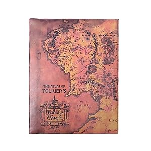 Seller image for THE ATLAS OF TOLKIEN'S MIDDLE EARTH With Custom Leather Cover Limited Edition Personalized Book for sale by LeatherCoveredBooks