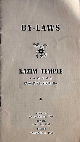 Seller image for By Laws: Kazim Shriners Temple - Roanoke, VA for sale by Kayleighbug Books, IOBA