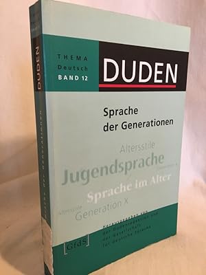 Bild des Verkufers fr Sprache der Generationen. (= Thema Deutsch, Band 12). zum Verkauf von Versandantiquariat Waffel-Schrder