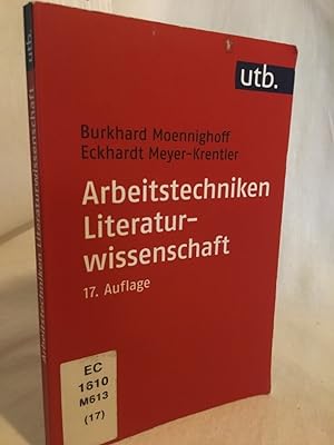 Imagen del vendedor de Arbeitstechniken Literaturwissenschaft. a la venta por Versandantiquariat Waffel-Schrder