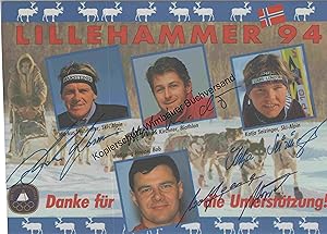 Bild des Verkufers fr Original Autogramme Wasmeier Kirchner Seizinger Hoppe Lillehammer 94 /// Autograph signiert signed signee zum Verkauf von Antiquariat im Kaiserviertel | Wimbauer Buchversand