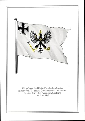 Ansichtskarte / Postkarte Kriegsflagge der Kgl. Preußischen Marine, 1817-1867, Norddeutscher Bund