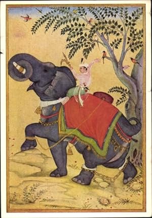 Künstler Ansichtskarte / Postkarte Indien, Elefantendressur, Reklame Raupina 2mg - C. F. Boehring...