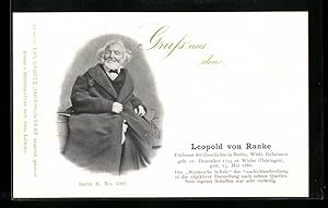 Bild des Verkufers fr Ansichtskarte Berliner Geschichts-Professor Leopold von Ranke im Portrait zum Verkauf von Bartko-Reher