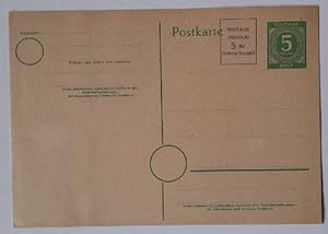 Postkarte / Ganzsache Postage Prepaid Aufdruck 5 Rpf Gebühr bezahlt + Deutsche Post 5 Pfennig
